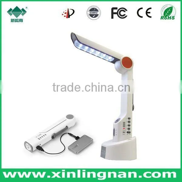 manufacture portable solar desk lamp & wind up torch & solar charger &solar rechargeable led desk emergency light