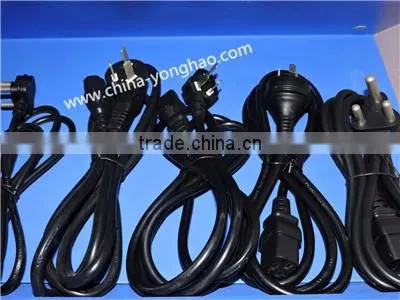 Euro power plug 250V 10A with VDE certificate AC power cord with plug H05VV-F 3*0.1.0mm2 3m 5m Black european standard