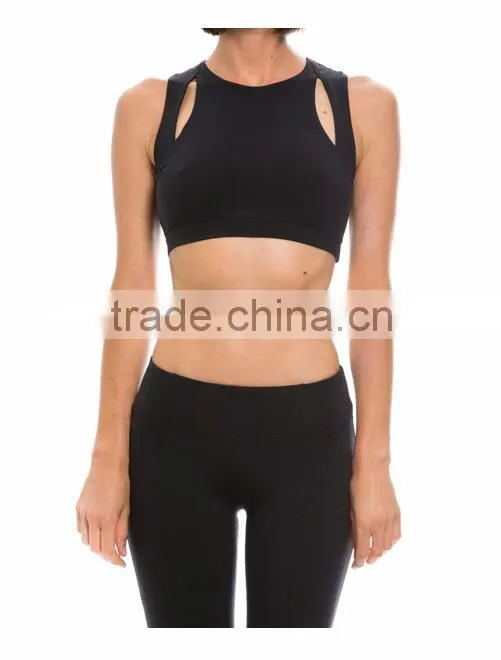 Unique Design Hollow Back Fitness Wear Women Workout Top Sports Bra