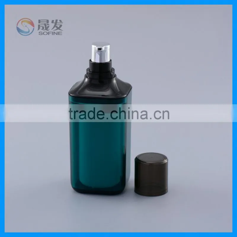 Square plastic male lotion pump bottle