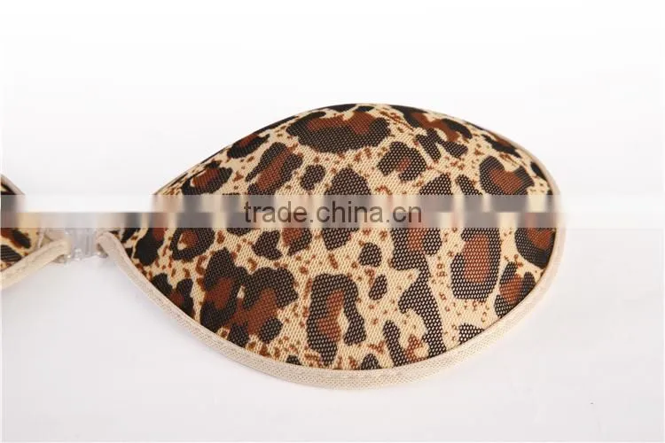 Latest design strapless sexy leopard cloth silicone bra