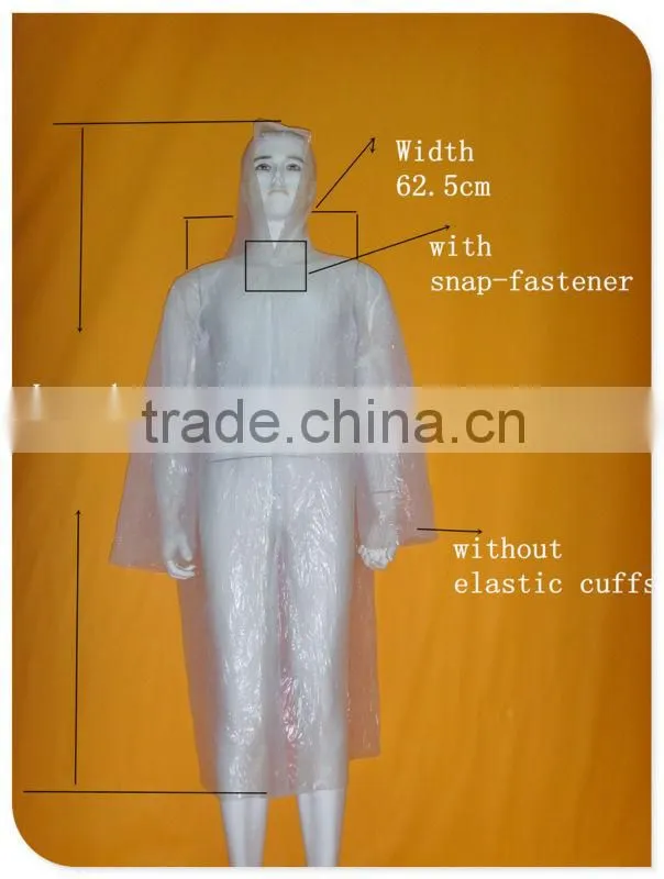 Lightweight Outdoor PE Raincoat Poncho - Milk