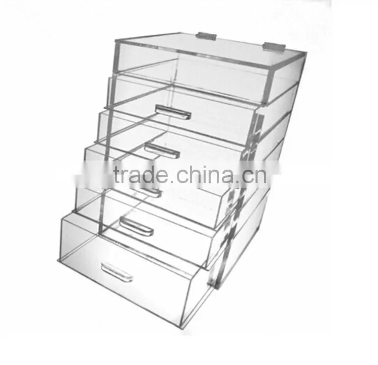 multi-tier lidded china supplier custom acrylic cosmetic storage box wholesale