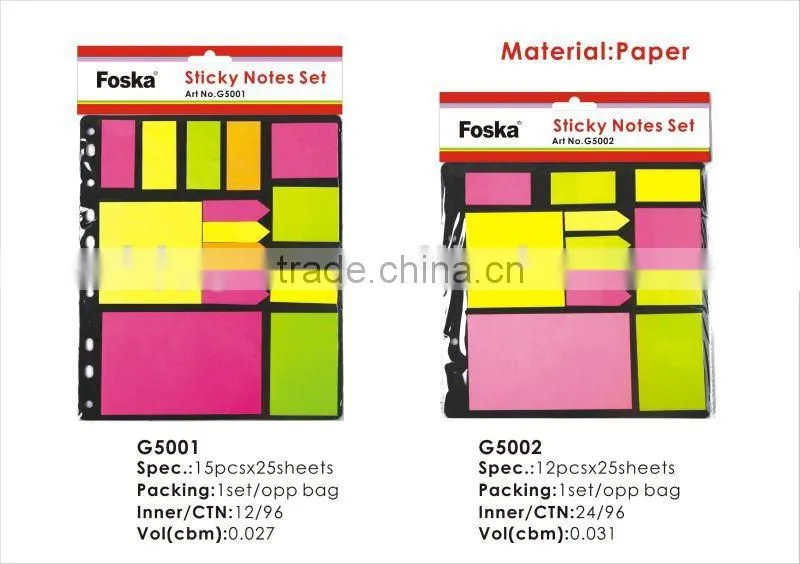 Cute Shapes Color Offset Paper Sticky/Memo Note Pad/Set