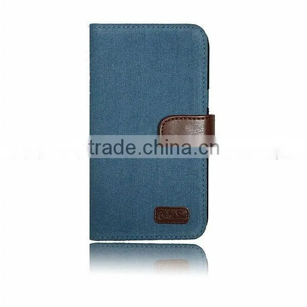 Cool blue jean leather case for Pantech SKY Vega IM-A820L with credit card slot