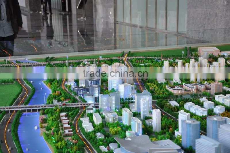 District planning 3d architectural scale model with lighting system for exhibition