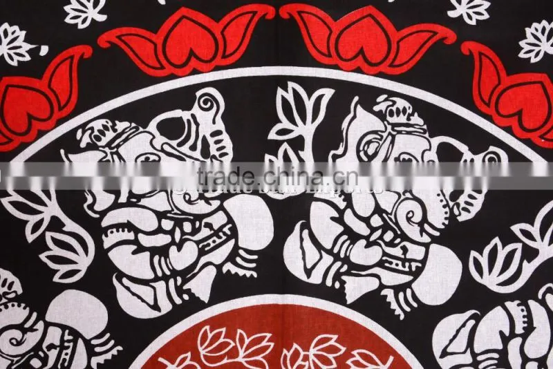 Twin Size Lord Ganesha With Lotus Flower Mandala Holy Wall Art Bohmian Hippie Ethnic Home Decorative Tapestry
