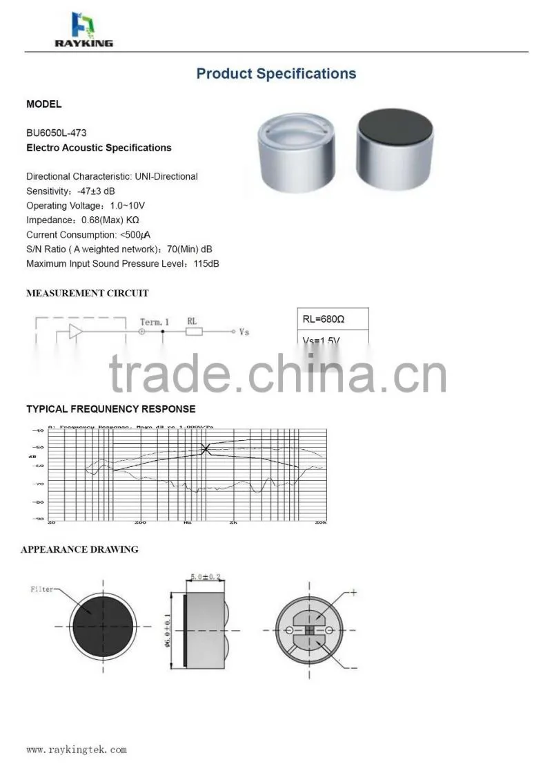 Electret condenser microphone ECM unit