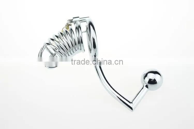 Sex Product For Men Penis Lock Ring Fittings Locking Jewelry Armoire Retractable Steel Cable Lock