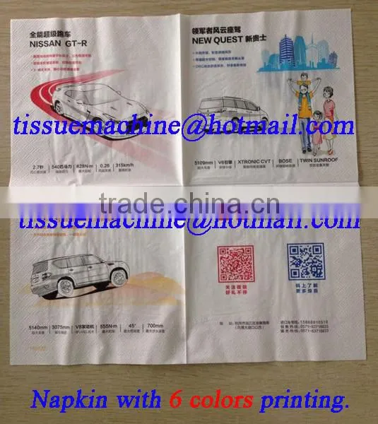 Italy Design Automatic High Speed 1 Color Printing Napkin Machine