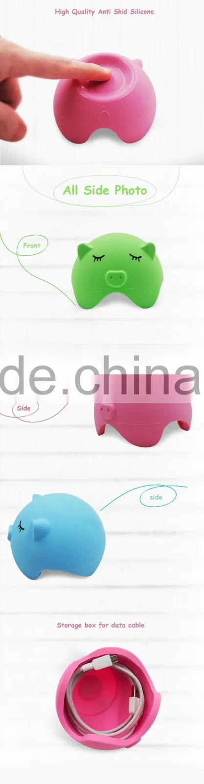 cute silicone pig mobile phone holder desktop holder fashion design custom LOGO print
