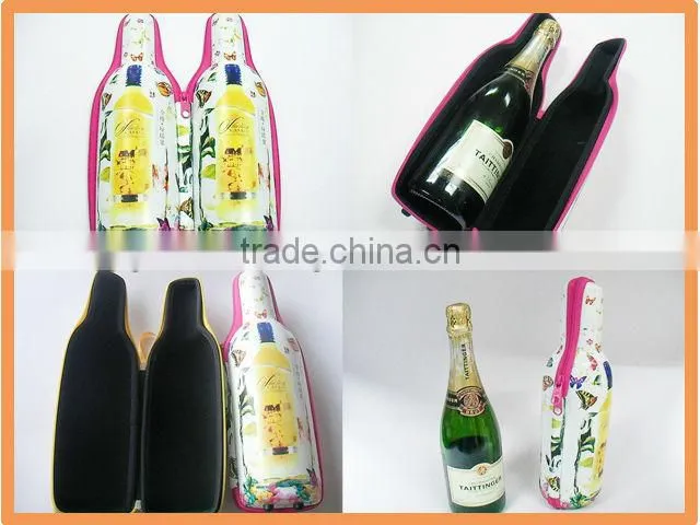 (GC-bottle-1)New year fabulous printing Carrying hard EVA eva wine case