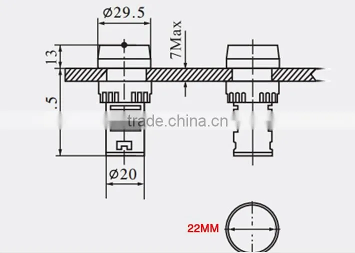 CE RoHS AD16-22SM Push Button Switch