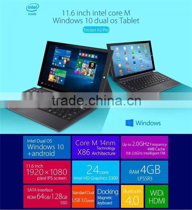 Teclast X2 Pro Tablet PC Win 10 Intel Core M5Y10C 11.6" IPS 4GB 64GB SSD
