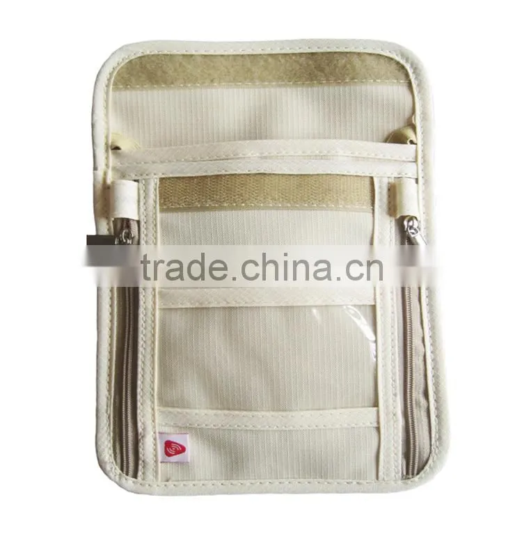 Fashionable new design holder hidden RFID neck wallet for travel 2016