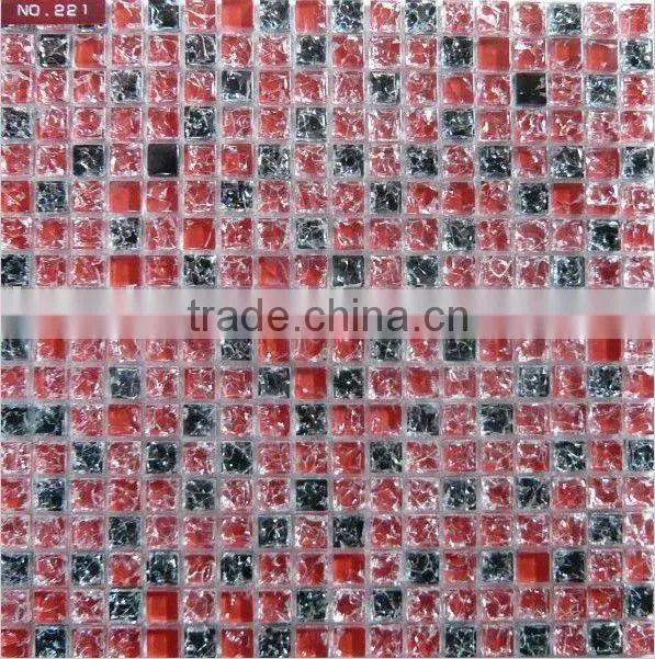 Interior finish glass mosaic in decoration, broken glass mosaic tile