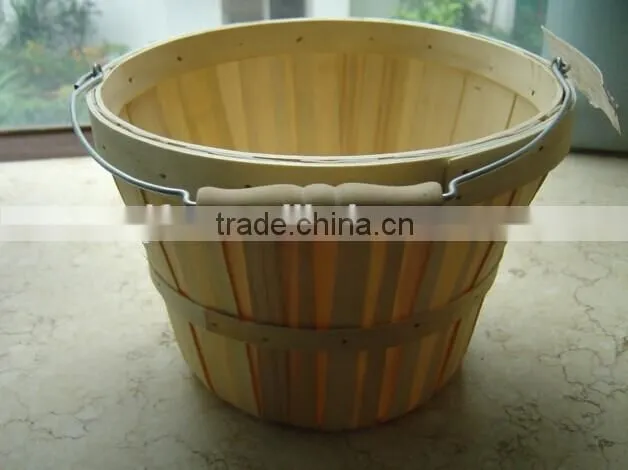 cheaper nature wooden chip basket