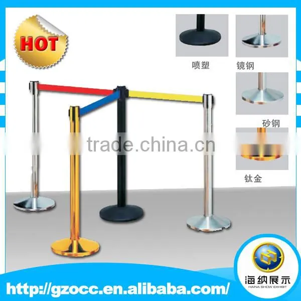 portable steel Security Crowd Control Stanchions Queue Way Barriers Posts with one Belt