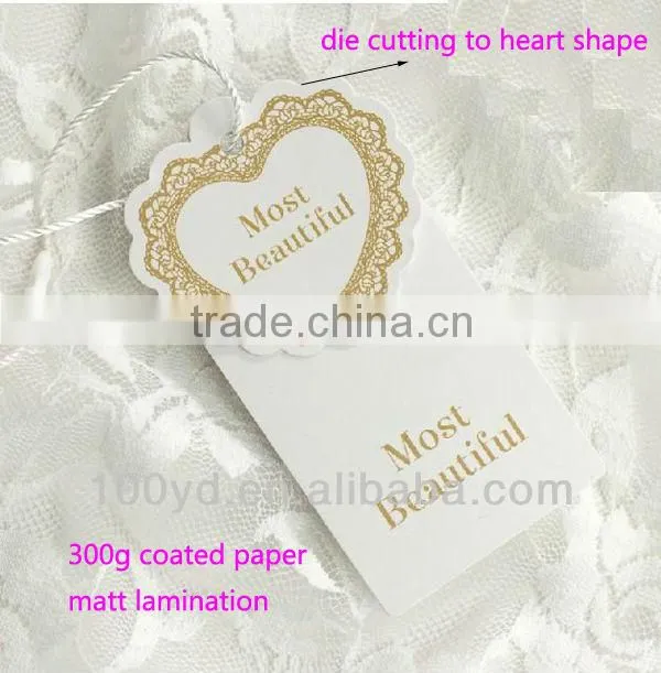 Promotional China fancy tag printing/nice clothing hang tag