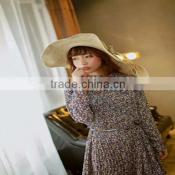 High Quality Summer Beach Wide Brim Lady's Vacation Adjustable Floppy Hat