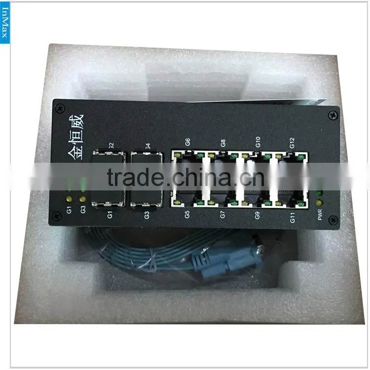 4x1000M FX(SFP Slot) + 8x10/100/1000MBase TX Full Gigabit Industrial Switch IP-Camera, Intelligent Transportation i712A