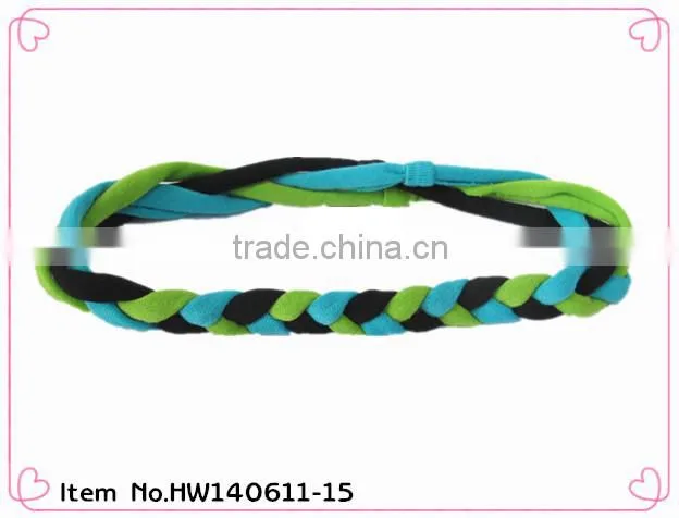 2014 new design braided stretch headband for women