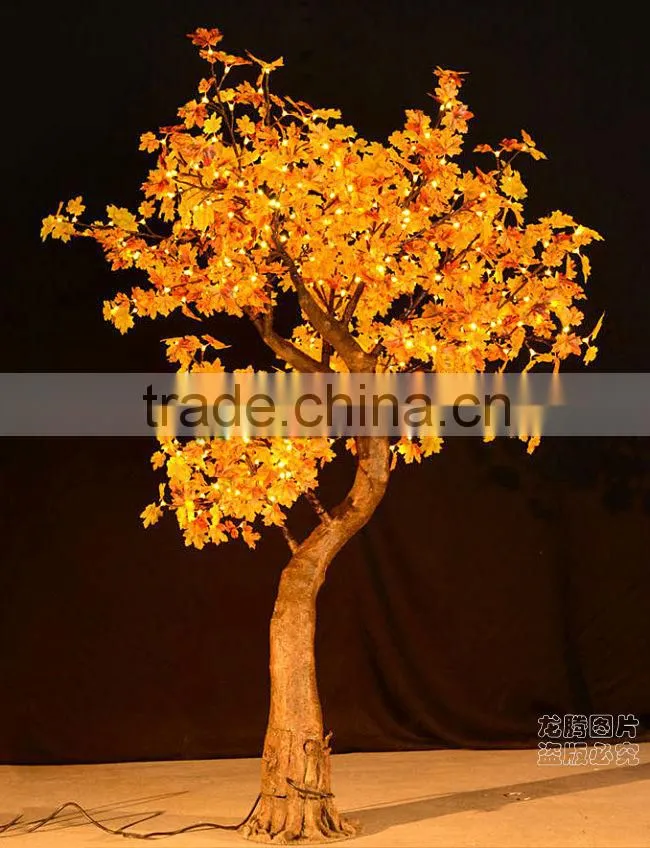 Building decoration artificial maple leaf outdoor lighted trees