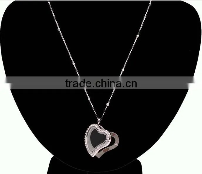 metal heart pendants floating charm locket heart