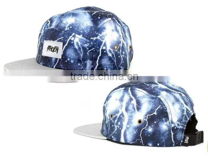 Wholesale custom galaxy camper softtextile design your own 5 panel hat