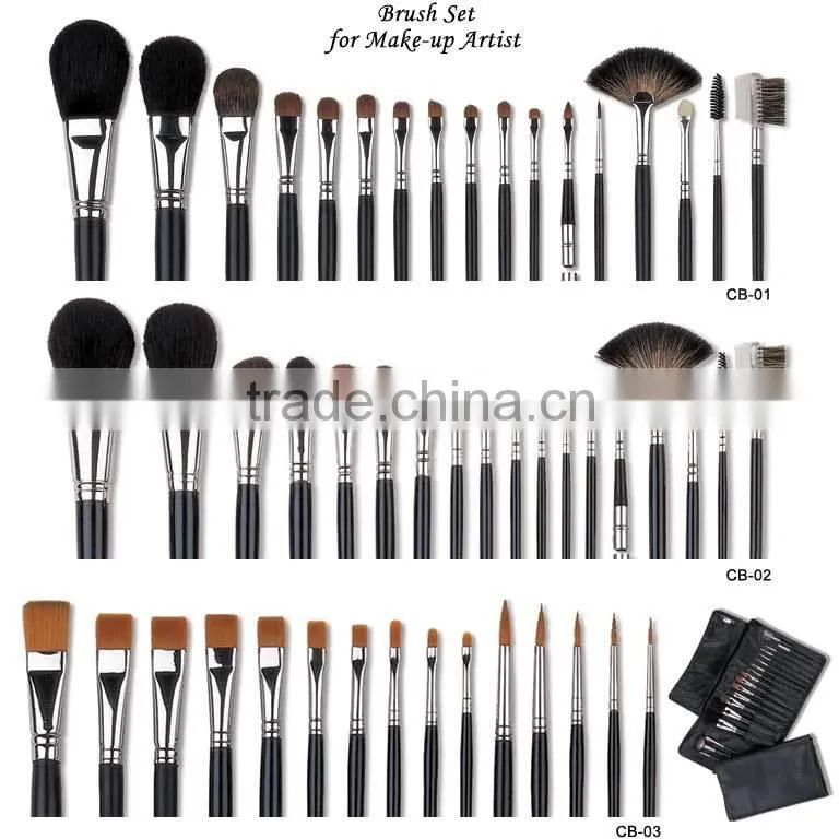 Wholesale makeup brush 7 pcs cosmetic brush set luxury gold aluminum handle private label