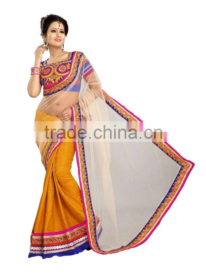 Net Embroidery Saree