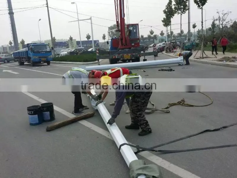 High quality Hot dip galvanized Double arm street light pole of CE