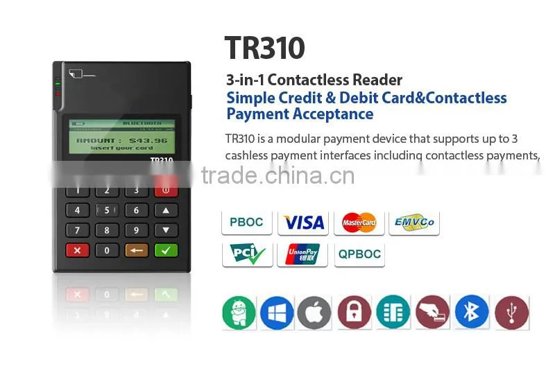 EMV PCI bluetooth mpos with pinpad
