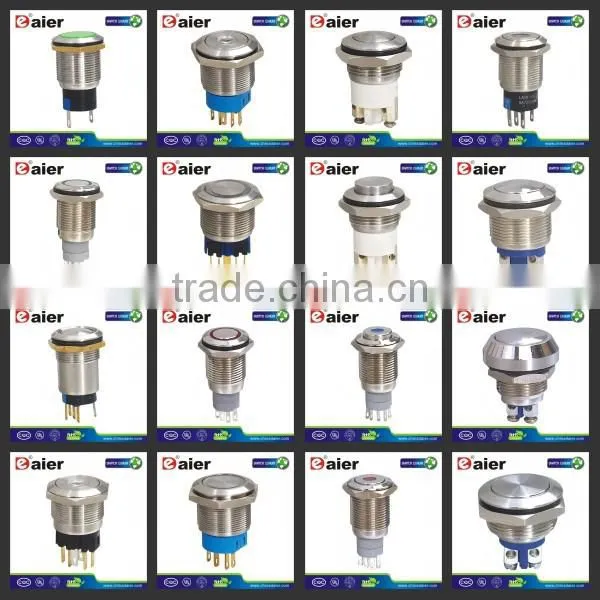 120v momentary 4A 19mm OFF-(ON) stainless steel sealed Anti-vandal chrome color waterproof metal Anti-vandal push button switch