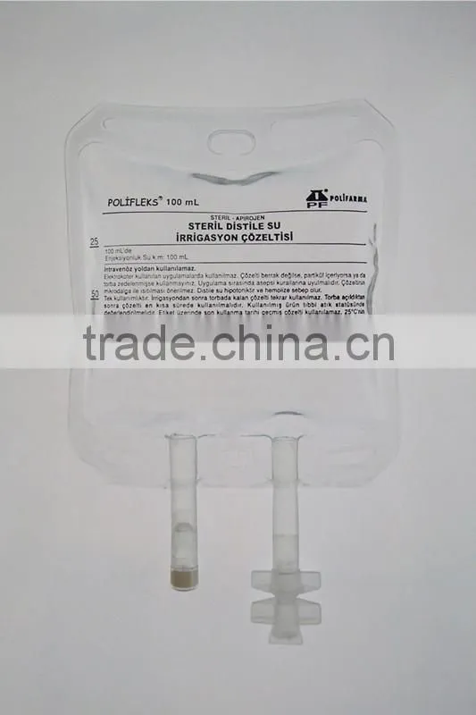 medical PVC Infusion bag/ PVC IV infusion bag (double tube )
