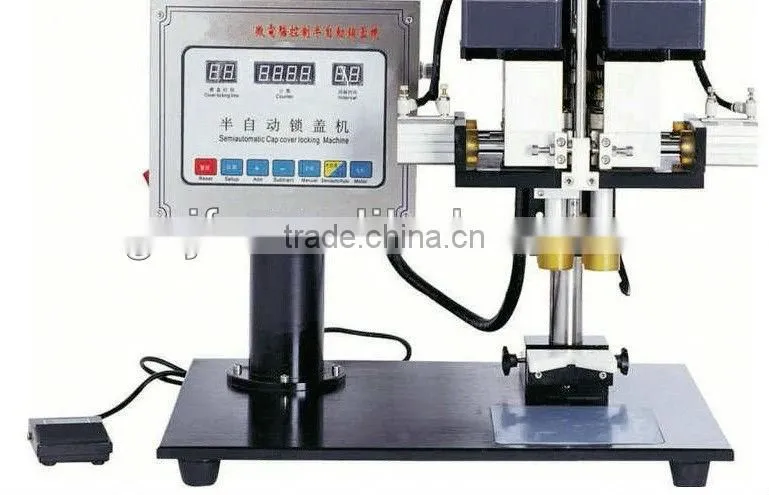Semi automatic bottle capping machine for various shapes lids