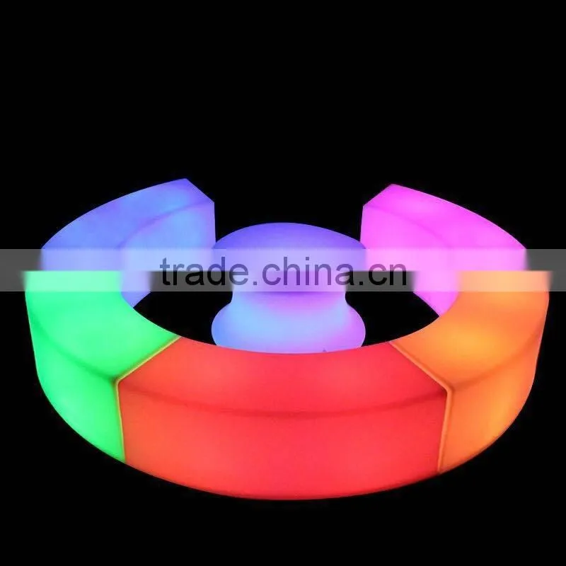 illuminated furniture led bar stool & colourful change rechargeable led stools
