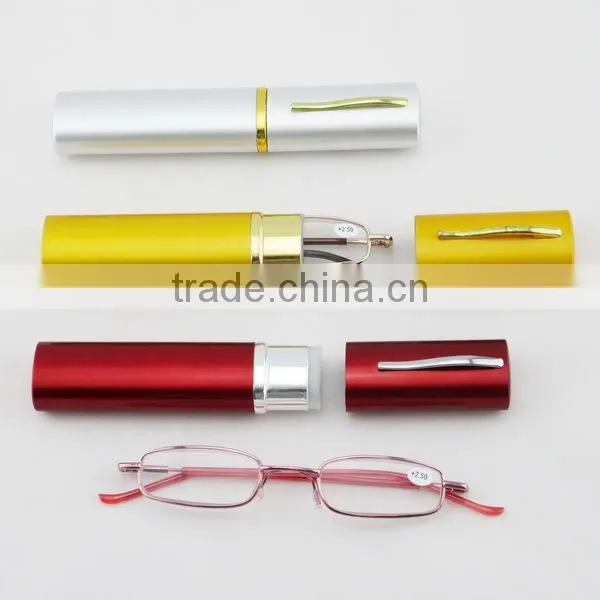 Hot sale mini slim foldable tube reading glasses