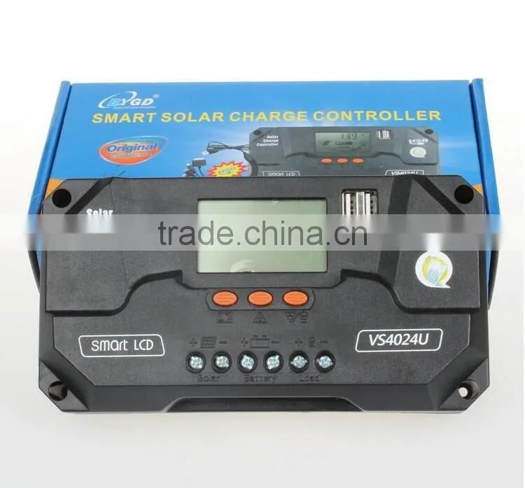 Solar Charge Controller 40A LCD Dual USB Smart Solar Charge Controller High Quality Solar Panel Power Energy System Controller