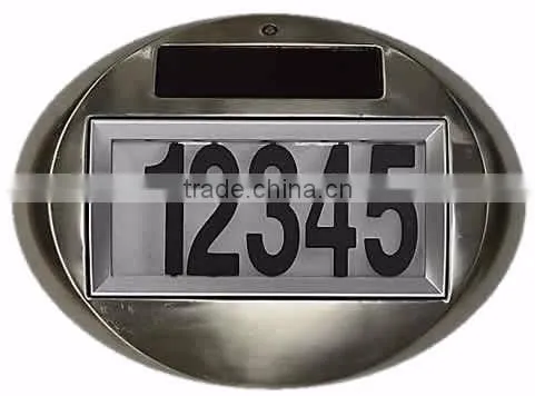 Stainless Steel OVAL Solar Address (House Number) Light
