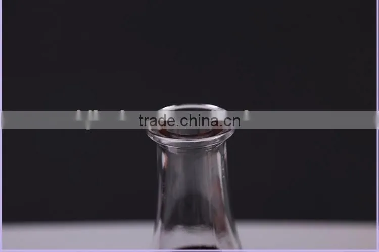 1000ml red wine unique shaped glass bottle with glass cork stopper