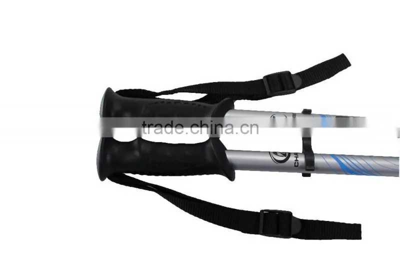 Aircraft grade aluminum 6061 trekking pole cane , 3 sections, internal lock, anti-shock SZ15346