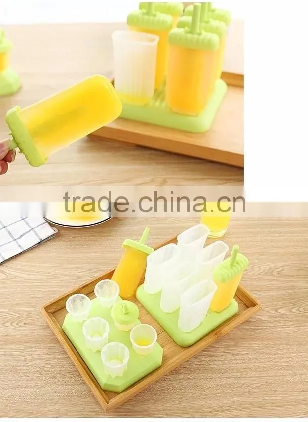 6pcs Set Pop Lolly PP Plastic Popsicle Ice Mold Factory Wholesale