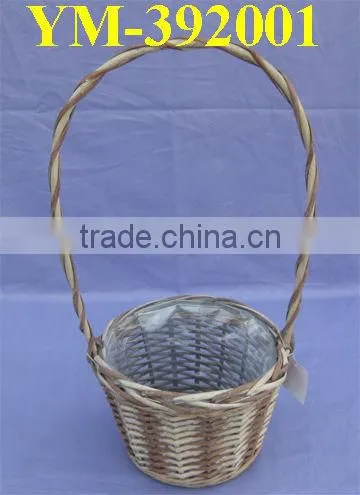 white wash willow garden planter basket