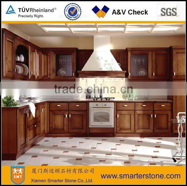 Solid Wood Kitchen Cabinet Cherry Red