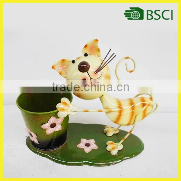 Wholesale animal planter with solar light metal garden light