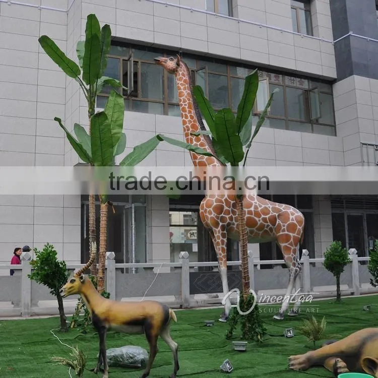 resin craft life size fiberglass giraffe statue for sale