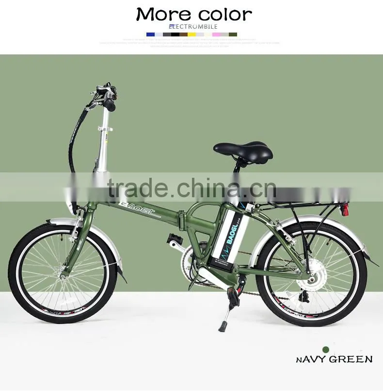 20 inch c folding electric bicycle 250W with 6 speed gears