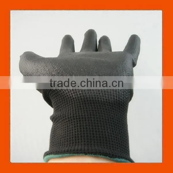 Black Polyurethane Palm Coated Gloves