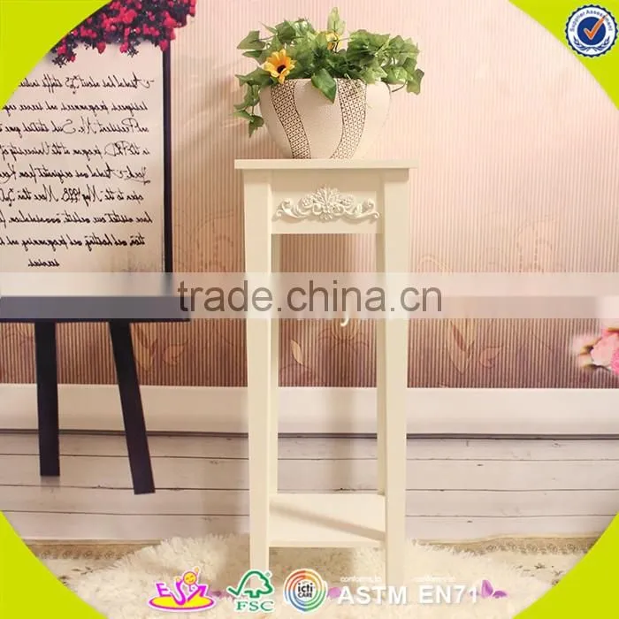 2017 New design wooden outdoor plant stands white solid wooden outdoor plant stands best outdoor plant stands W08H056